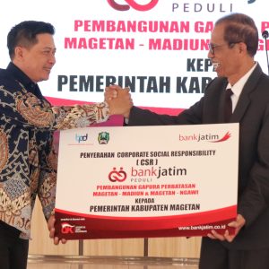 Bank Jatim Peduli Beri Bantuan Pembangunan Gapura Perbatasan Kabupaten Magetan