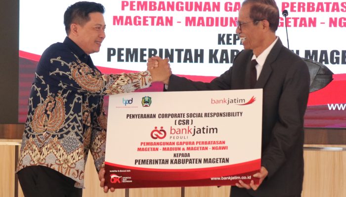 Bank Jatim Peduli Beri Bantuan Pembangunan Gapura Perbatasan Kabupaten Magetan