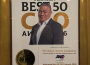 Sukses Kembangkan JNE, M Feriadi Soeprapto Raih Indonesia Best 50 CEO Awards 2026