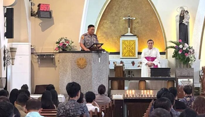 Kapolresta Malang Kota Gelar Minggu Kasih di Gereja Katedral Ijen, Perkuat Kerukunan